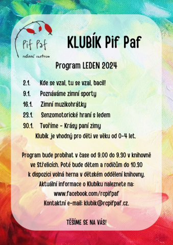 Klubík Pif Paf: program 01/2024