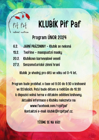 Klubík Pif Paf: program 02/2024