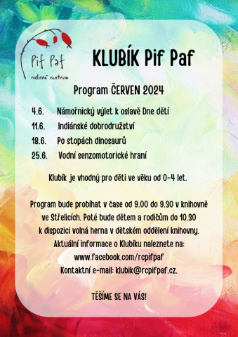 Klubík Pif Paf: program 06/2024