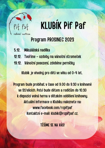 Klubík Pif Paf: program 12/2023